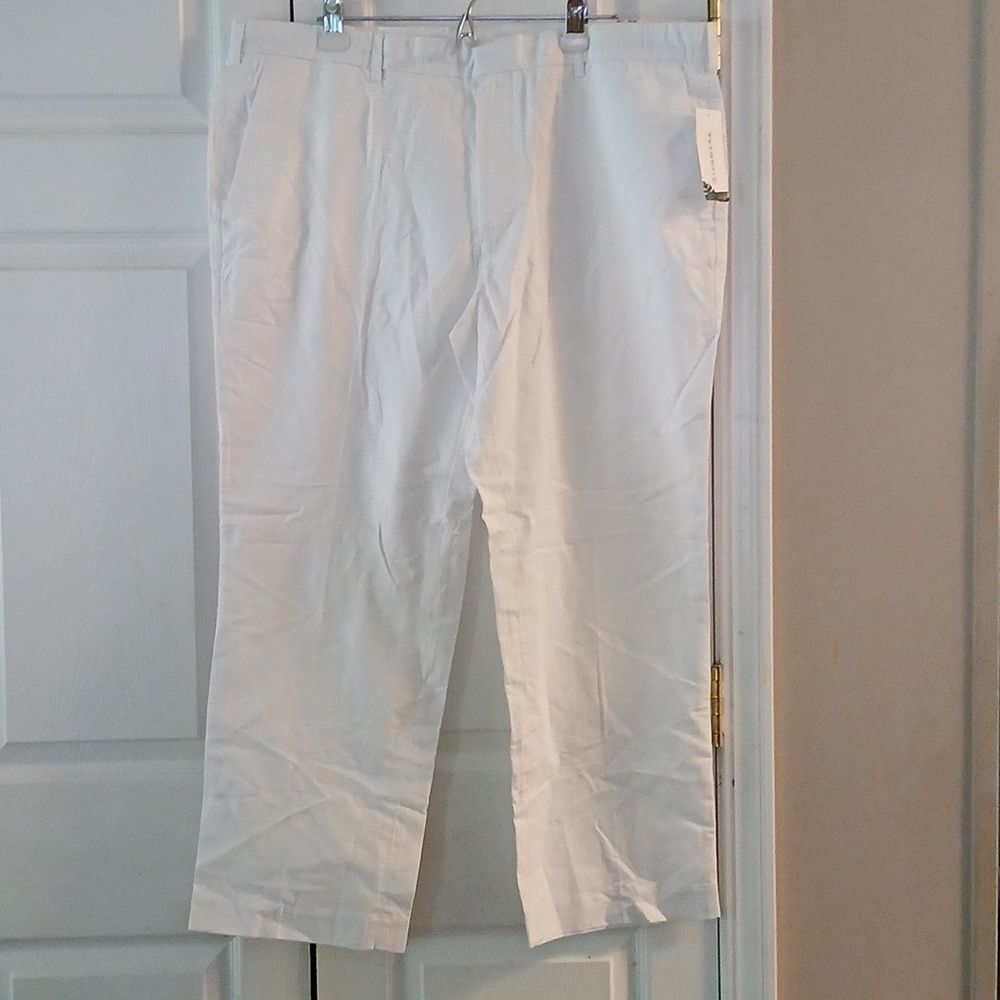 Cubavera bright white linen blend dress pants  Sz 40x29 NWT